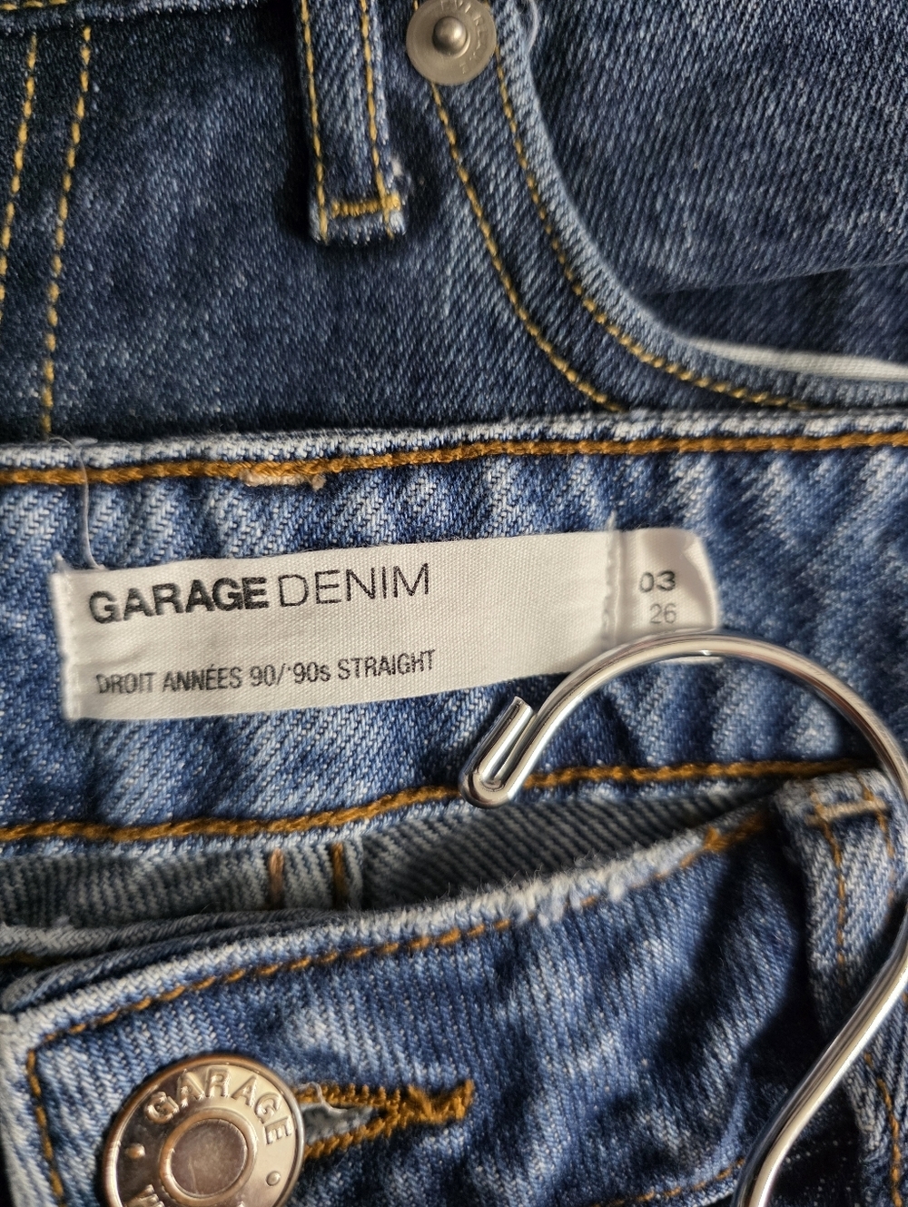 Garage Denim Juniors Size 3 90s Straight Jeans Washed Charlie Blue Mid Cotton - Picture 15 of 15